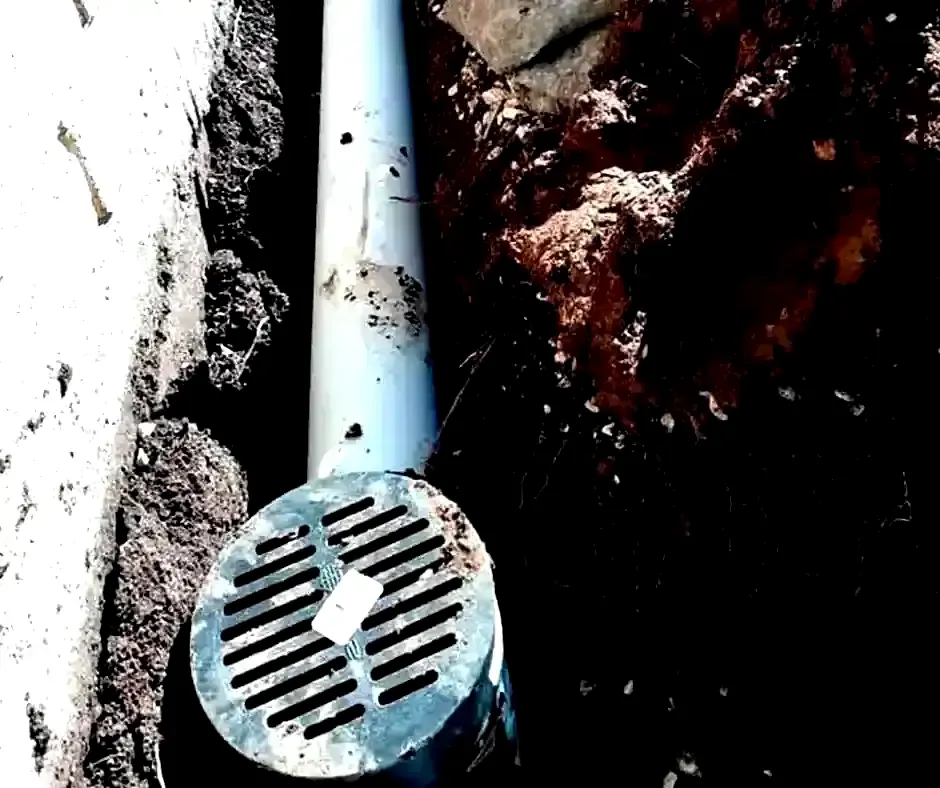Partially dug trench French Drain Installation Boston, MA