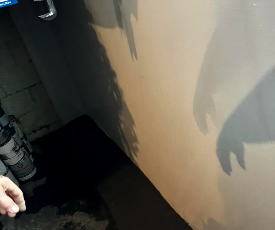 Wall Crack Sealing During Basement Waterproofing in Boston, MA